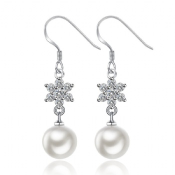 Sterling silver pearl earrings YEH001