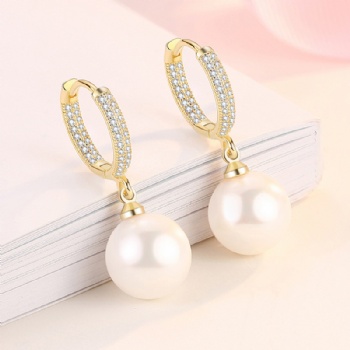 Sterling silver pearl earrings YEH069