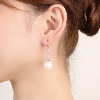 Sterling silver pearl earrings YEH078