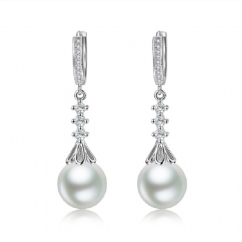 Sterling silver pearl earrings YEH096