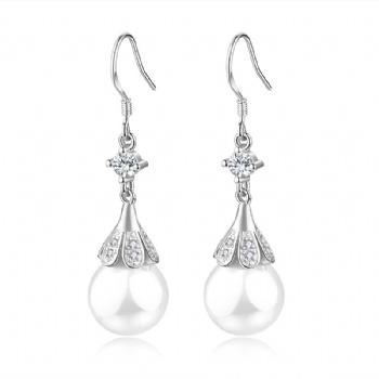 Sterling silver pearl earrings YEH49