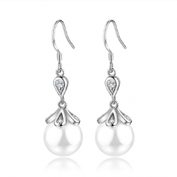 Sterling silver pearl earrings YEH048