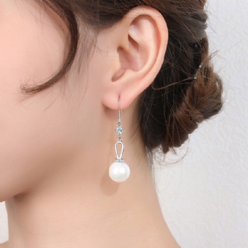 Sterling silver pearl earrings YEH050