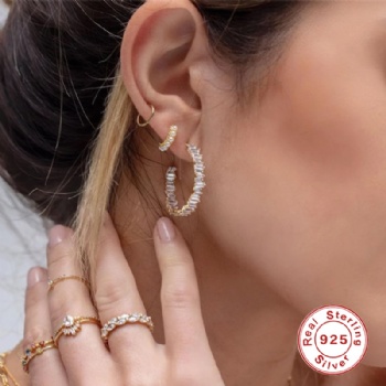 Factory  jewellry fashion sterling silver earrings  with pearl